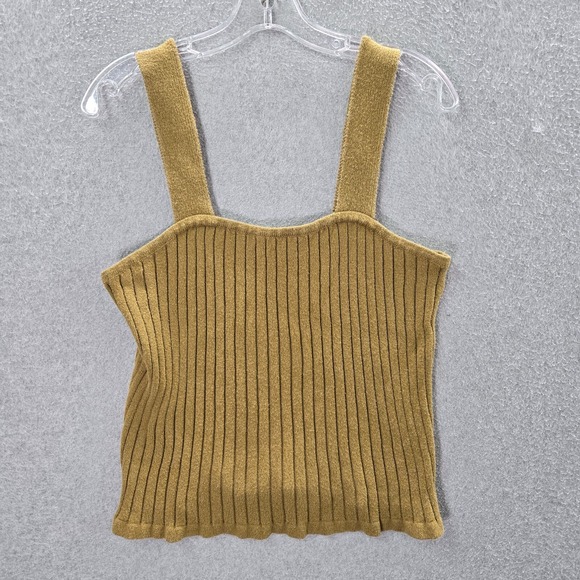 Madewell Men Sweater Large Green Tilney Ribbed Tank Sleeveless - Picture 1 of 7
